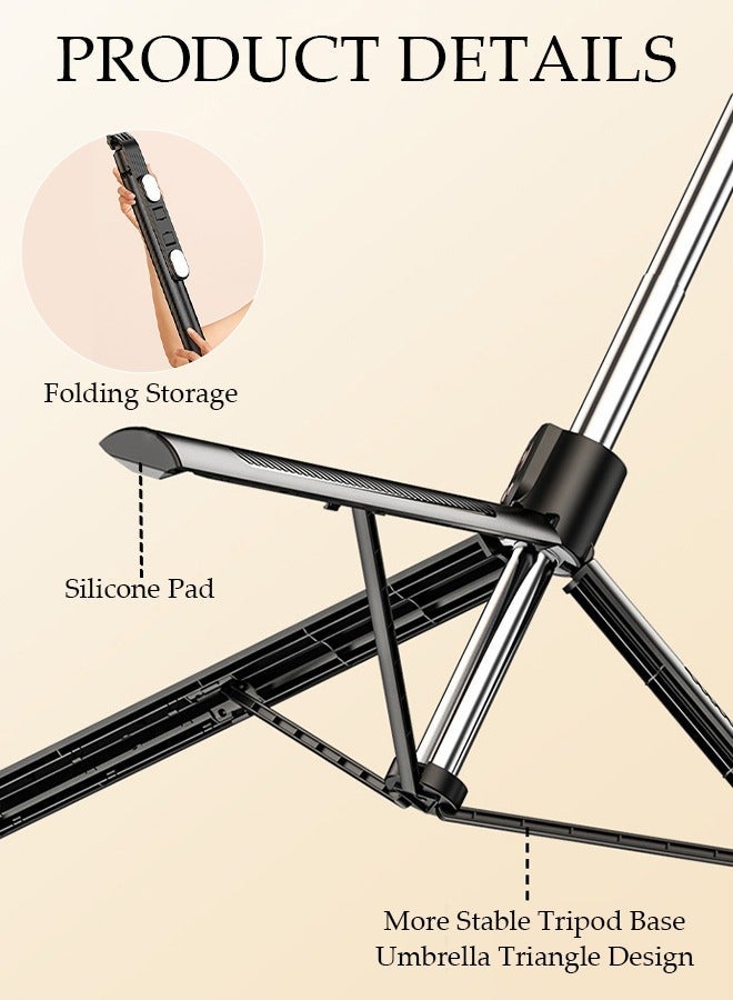 DUNISO Selfie Stick, All-in-1 Extendable Cell Phone Tripod Stand,Rotate Phone Tripod with Bluetooth Remote Shutter and Fill Light,Group Selfies/Live Streaming/Video Recording Compatible with All Phones - Image 3