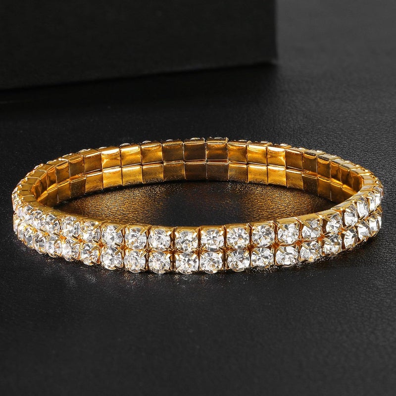 Zealmer Sparkle Multicolor Rhinestone Stackable Stretch Bracelets for Women - Image 5