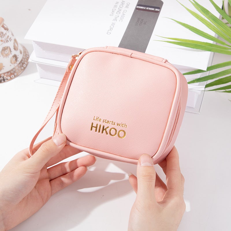 Large Capacity Portable Mini Sanitary Pad Storage Pouch Pink 