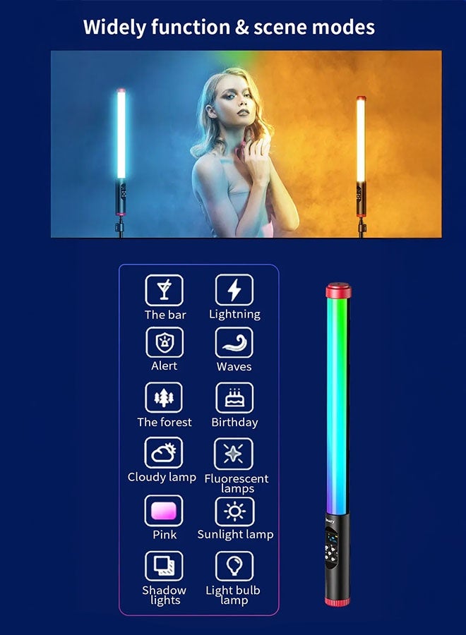 جيه ماري FM-128RGB مصباح LED محمول للتصوير الفوتوغرافي الخارجي، عصا إضاءة RGB مقاومة للماء - Image 5
