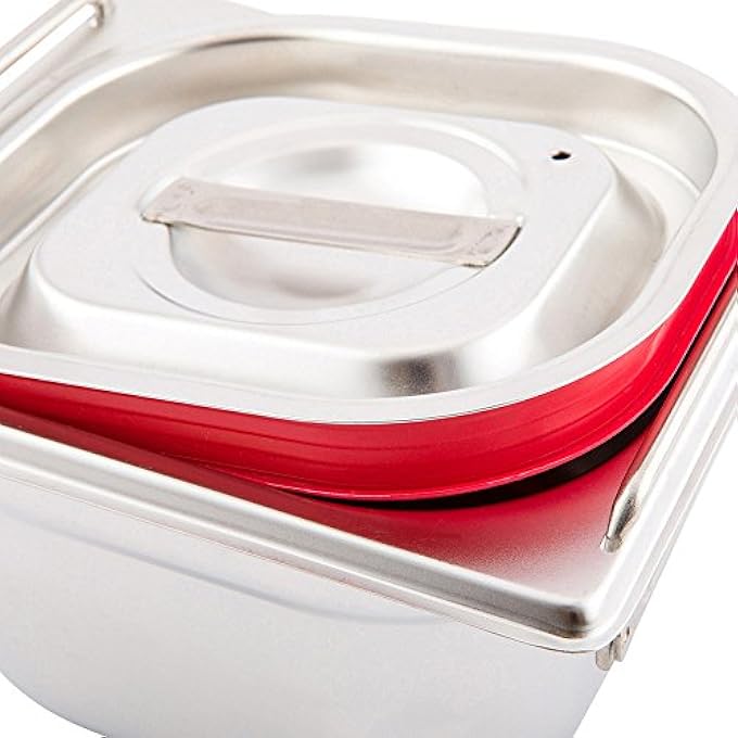 ريستورنت وير غطاء فقط Met Lux One Sixth Steam Table Pan Lid 1 Travel Hotel Pan Lid مدمج مانع للتسرب من السيليكون غطاء طاولة بخار من الفولاذ المقاوم للصدأ Pan يباع بشكل منفصل - Image 2
