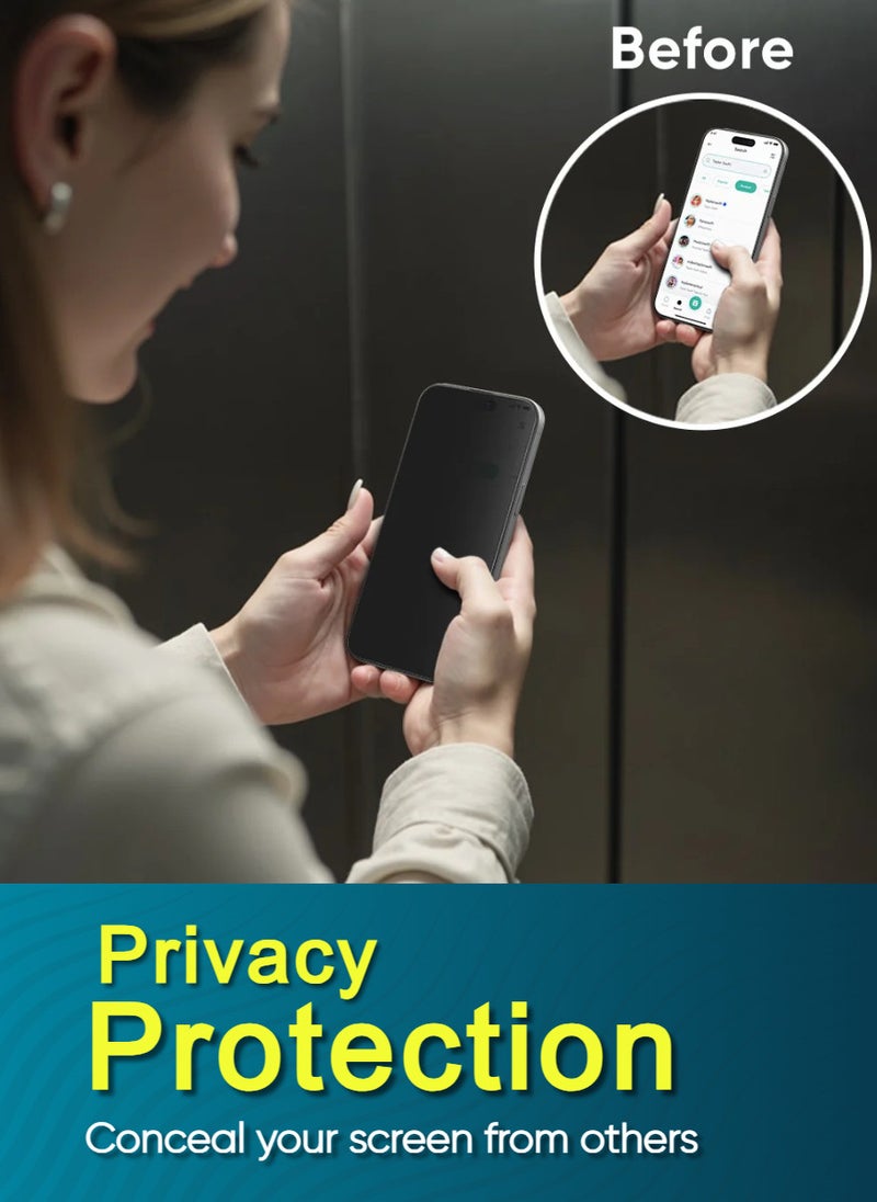 ESD 3 Pieces Tempered Dustproof Privacy Glass Screen Protector Compatible For iPhone 15 - Image 2