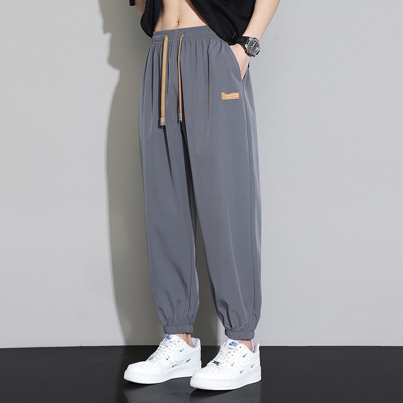 Casual Pants Boys Simple Straight Loose Ice Silk Pants Men'S Wide Leg Pants Sports Men'S Wear - Image 3