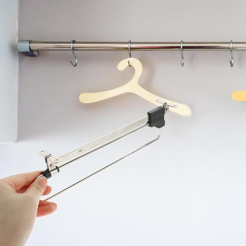 Adjustable Retractable Closet Rod 10-inch Metal Wardrobe Hanging Bar for Clothes Storage, Telescopic Closet Mounted Clothes Hanger, 2pcs for Wardrobe Organization and Garment - Image 4