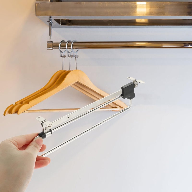 Adjustable Retractable Closet Rod 10-inch Metal Wardrobe Hanging Bar for Clothes Storage, Telescopic Closet Mounted Clothes Hanger, 2pcs for Wardrobe Organization and Garment - Image 3