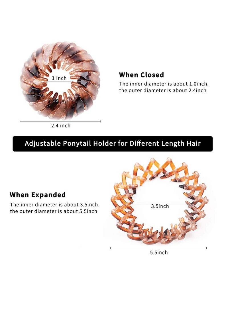 إسكدنيا 3 قطع مشبك صانع الكعكة، مشابك شعر على شكل عش طائر، مشابك شعر على شكل ذيل حصان، مشابك شعر بمشبك مخلب للنساء والفتيات - Image 3