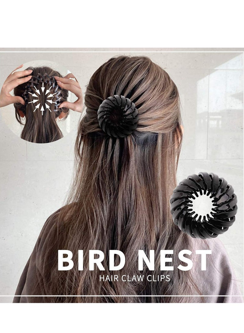 إسكدنيا 3 قطع مشبك صانع الكعكة، مشابك شعر على شكل عش طائر، مشابك شعر على شكل ذيل حصان، مشابك شعر بمشبك مخلب للنساء والفتيات - Image 5