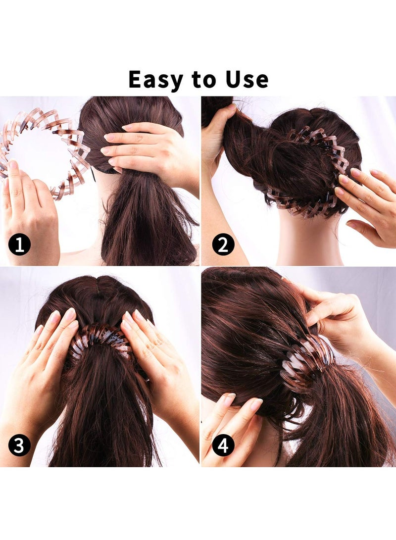 إسكدنيا 3 قطع مشبك صانع الكعكة، مشابك شعر على شكل عش طائر، مشابك شعر على شكل ذيل حصان، مشابك شعر بمشبك مخلب للنساء والفتيات - Image 2