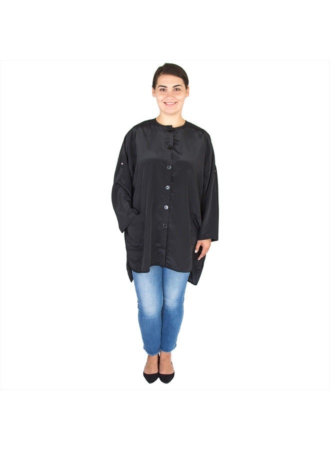 Salon Supply Co X-Large Plus Size Hair Stylist Tunic - Salon Smock with Roll Sleeves & Pockets - Esthetician Jacket (X-Large) - Image 3