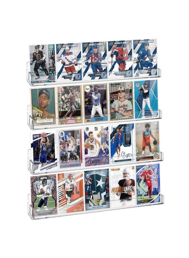 tutata tutata Sports Card Display Shelf for Wall, Hold 16 Graded or 20 Sleeved Trading Cards- 4 PCS Acrylic Shelves for PSA SGC BGS Graded Trading Slabs  - Image 1