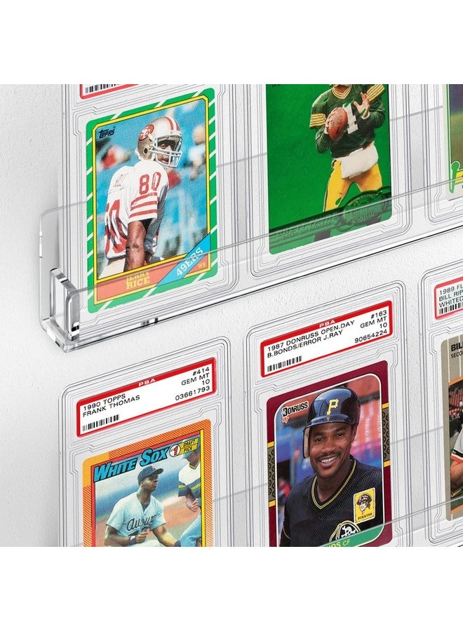 tutata tutata Sports Card Display Shelf for Wall, Hold 16 Graded or 20 Sleeved Trading Cards- 4 PCS Acrylic Shelves for PSA SGC BGS Graded Trading Slabs  - Image 3