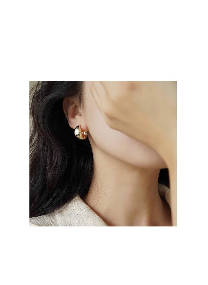 Generic 1 pair of silver needle water droplet earrings with niche design, light luxury and high-end temperament, simple French fashion earrings  - Image 1