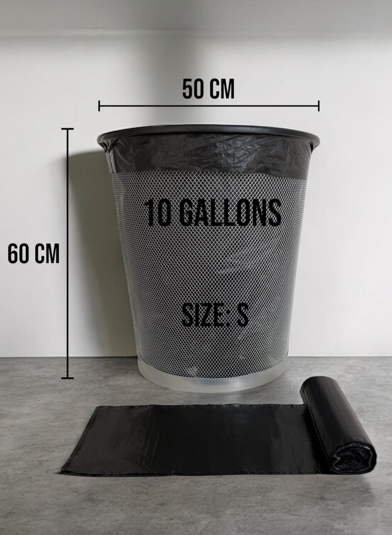 Small Garbage Bags – 10 Gallons, 50x60cm, 15 pcs per roll x 3 rolls (Total 45 pcs) – Black, Leak-Resistant, Eco-Friendly, Jasmine Scented - Image 2