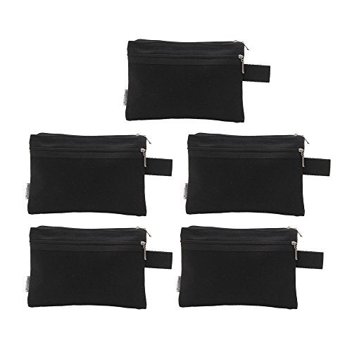 Augbunny 100% Cotton 16oz Canvas Zipper Makeup Pouch, Coin Purse, Cellphone Purse, Pen/Pencil Case 5-pack - Image 2