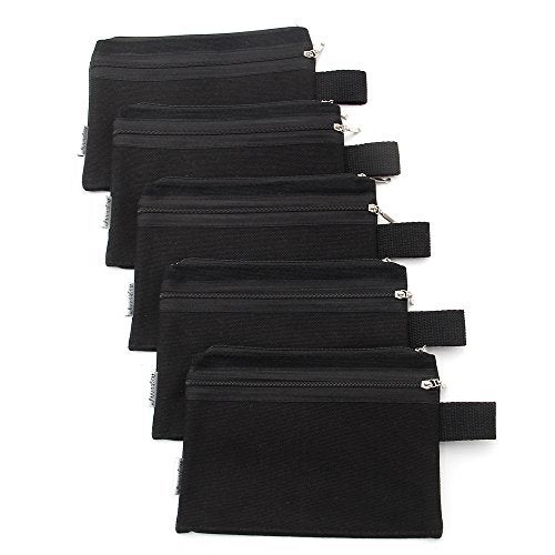 Augbunny 100% Cotton 16oz Canvas Zipper Makeup Pouch, Coin Purse, Cellphone Purse, Pen/Pencil Case 5-pack - Image 5