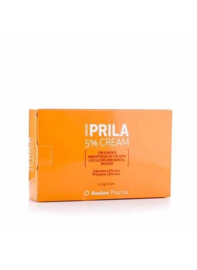 Pack Of 2- Prila 5% Local Anesthetic Cream 5X5 Gm 1 Kit