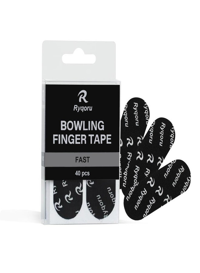 Ryqoru 40 PCS Bowling Thumb & Finger Tape, Fast Release Pre-Cut Insert Tape for Thumb Hole, Grip & Skin Protection, Breathable, No Residue, Black - Image 1