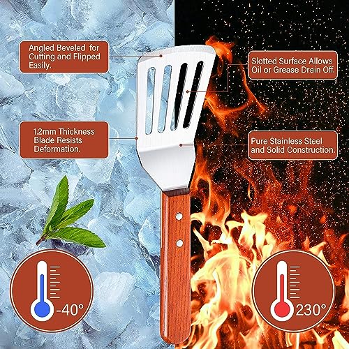 Baskety Turner Professional Grade Stainless Steel Spatula Set of 1 Perfect for Cast Iron Skillets and Flat Top Grills Turner E Big 32 cm - Image 3