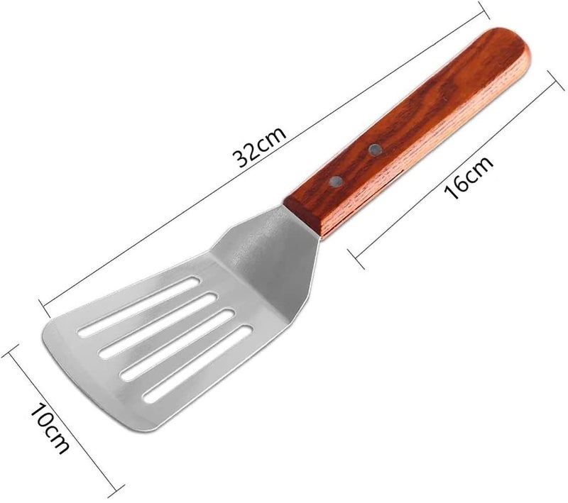 Baskety Turner Professional Grade Stainless Steel Spatula Set of 1 Perfect for Cast Iron Skillets and Flat Top Grills Turner E Big 32 cm - Image 2