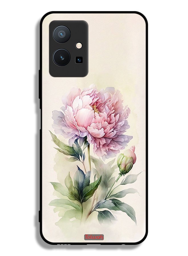 Tolwak Vivo T1 5G Protective Case Cover Watercolor Rose Paint Art - Image 2