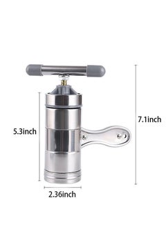 MIXDE Manual Pasta Maker,Manual Stainless Steel Noodle Maker With 5 Different Molds,Spaghetti Making Tools,Sliver  - Image 2