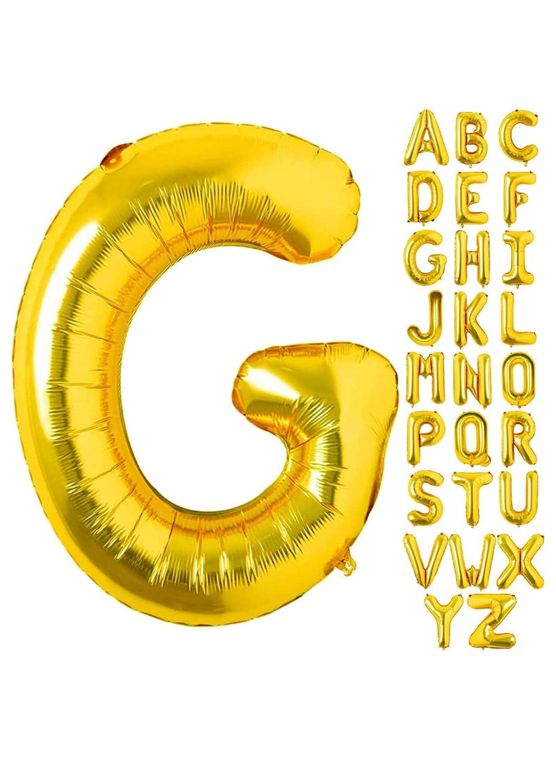 جولد إيدج بالونات هيليوم من رقائق معدنية على شكل حرف G ذهبي عملاق مقاس 32 بوصة، بالون مايلر كبير واحد، مستلزمات تزيين حفلات أعياد الميلاد وحفلات استقبال المولود (ذهبي G) - Image 4