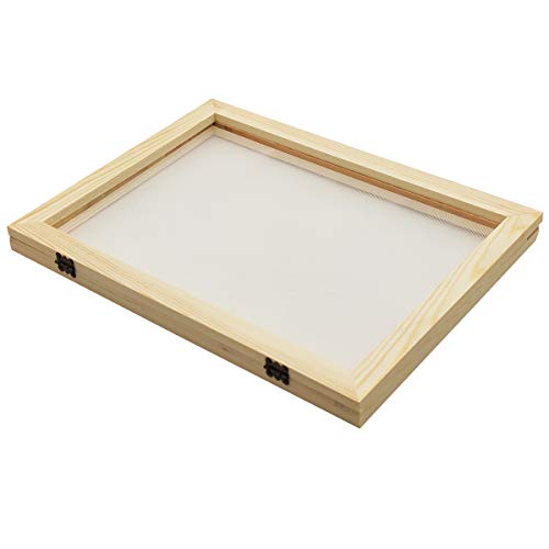 Worown A5 Paper Making Screens, Natural Wooden PaperMaking Mould & Deckle, Paper Making Frames for DIY Paper Craft and Dried Flower Handcraft (7.5 x 10 Inch) - Image 1