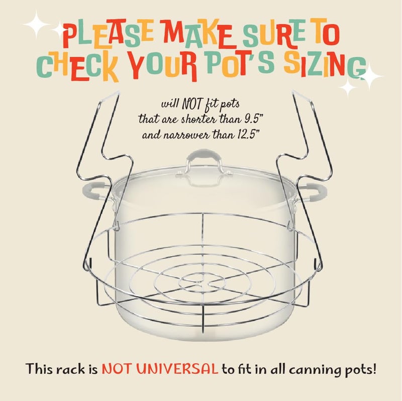 Concord 12" Stainless Steel Canning Rack. Holds 8 Pint or 7 Quart Jars. No Rust, Extra Stability. FITS IN POT WITH AT LEAST 12.5" WIDTH. BULK PACKS (2 Pack) - Image 5