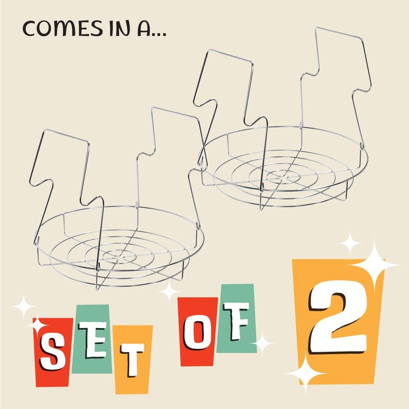 Concord 12" Stainless Steel Canning Rack. Holds 8 Pint or 7 Quart Jars. No Rust, Extra Stability. FITS IN POT WITH AT LEAST 12.5" WIDTH. BULK PACKS (2 Pack) - Image 2