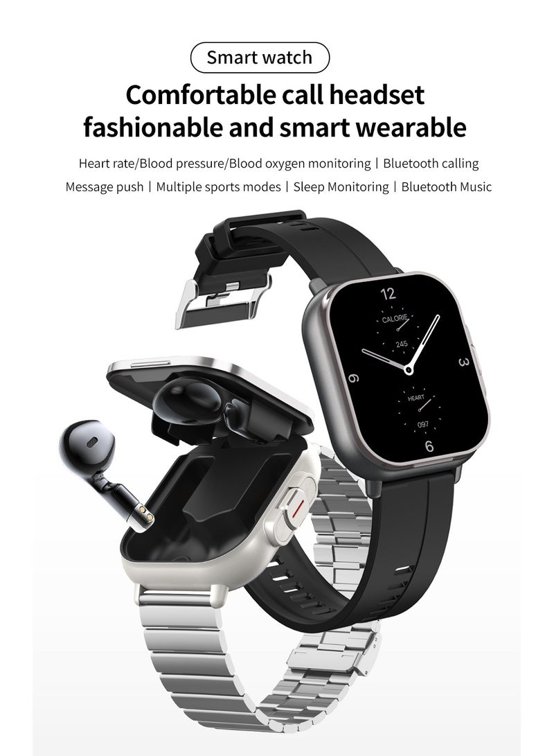 general Smartwatch with Earphones, 2.01 HD Smartwatch Health and Fitness Tracker for Men and Women, Receive Calls and Fitness Watch, Compatible with iOS and Android - Image 4