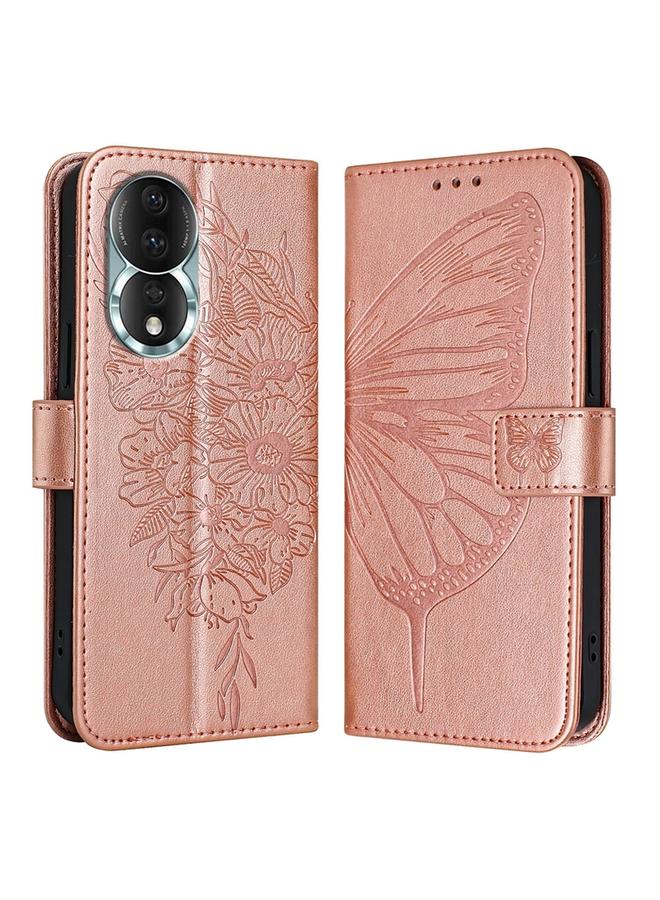 S-TOP Case For Honor 80 Embossed Butterfly Leather Phone Case - Image 1