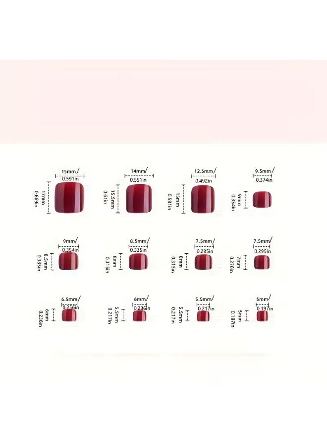 Goolsky 24pcs Glitter Shell Pattern Press-On Fake Toenails Nail Art Stickers - Image 4