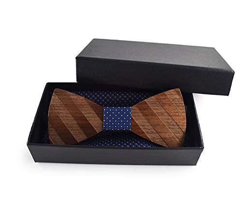 Secdtie Bowtie Handmade Customized Wood Bow Tie Set Creative Wooden Nice Designer Formal Woven Cravat with Box - Image 3