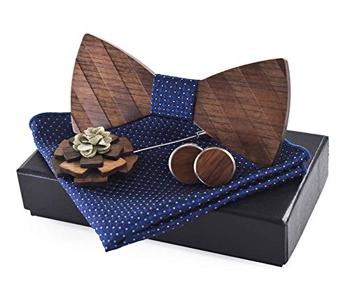 Secdtie Bowtie Handmade Customized Wood Bow Tie Set Creative Wooden Nice Designer Formal Woven Cravat with Box - Image 2