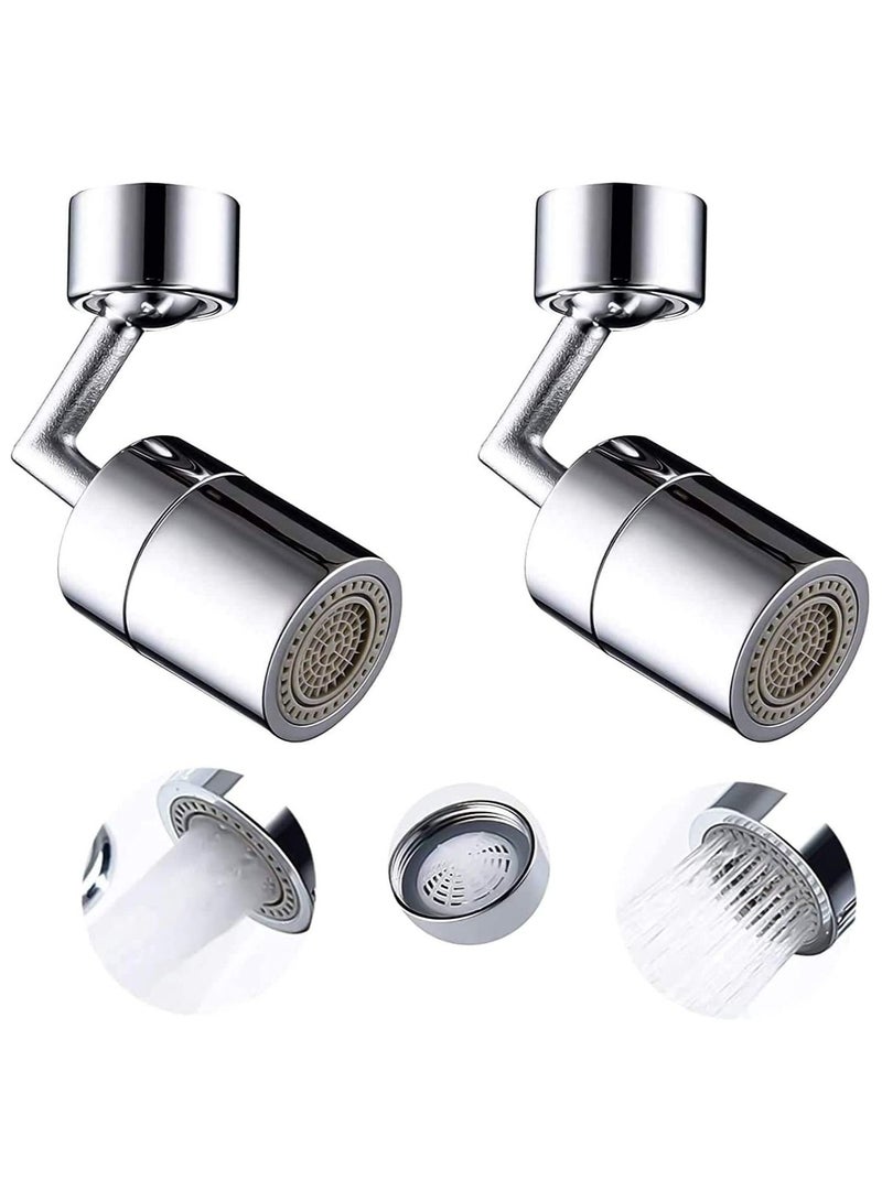 2 Pcs Splash Filter Faucet, 720 Degree Swivel Movable Kitchen Sink Faucet Aerator, Rotatable Splash Water Filter Nozzle Tap Head, Water Saving Anti-Splash Tap Booster Sprayer - Image 1