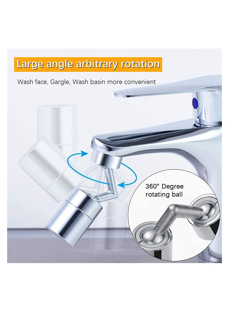 2 Pcs Splash Filter Faucet, 720 Degree Swivel Movable Kitchen Sink Faucet Aerator, Rotatable Splash Water Filter Nozzle Tap Head, Water Saving Anti-Splash Tap Booster Sprayer - Image 4