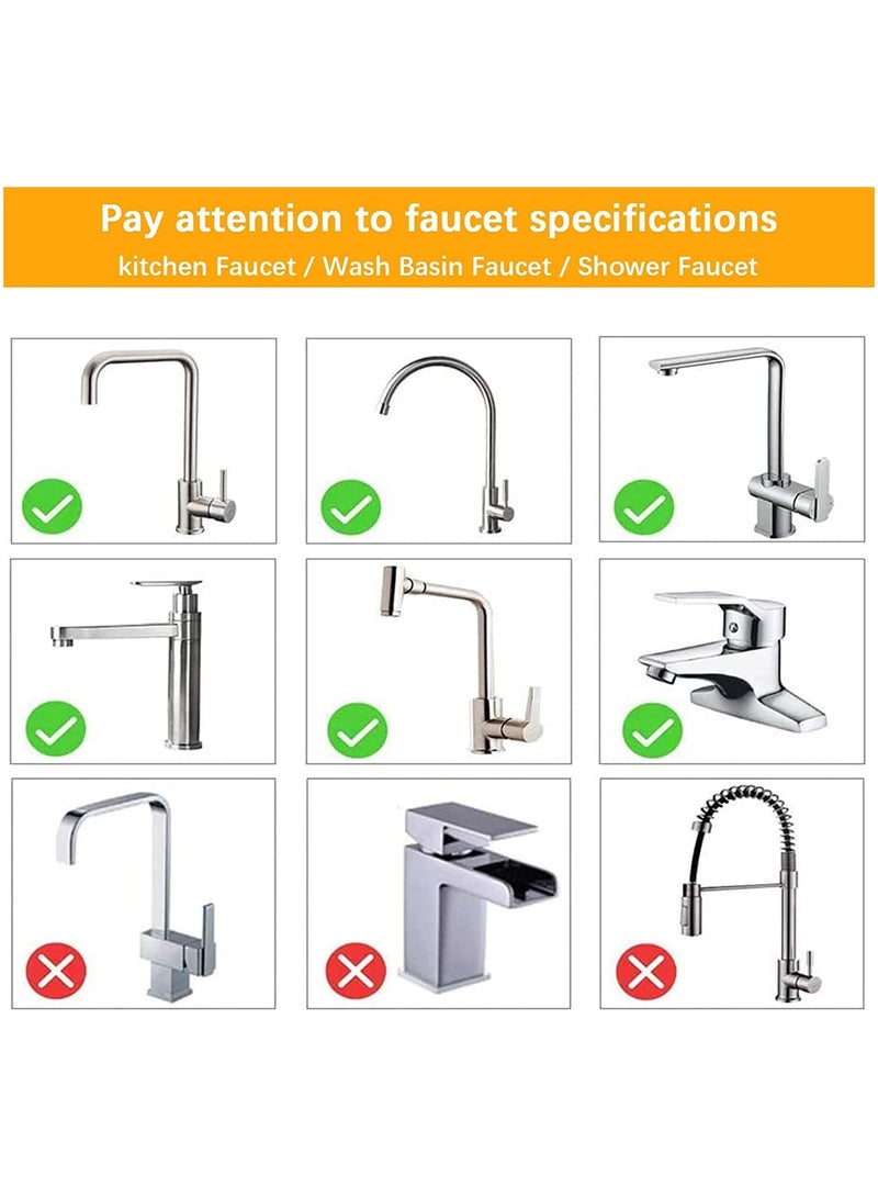 2 Pcs Splash Filter Faucet, 720 Degree Swivel Movable Kitchen Sink Faucet Aerator, Rotatable Splash Water Filter Nozzle Tap Head, Water Saving Anti-Splash Tap Booster Sprayer - Image 5