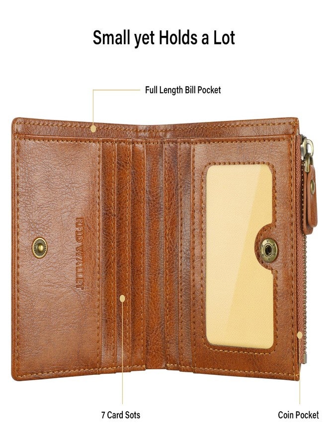 لافيمي محفظة لافيمي الجلدية الصغيرة فائقة النحافة للنساء والفتيات، مزودة بتقنية حجب RFID، وحامل بطاقات ائتمان للنساء (1- بني) - Image 3