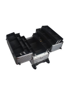 SUNRISE Portable Mobile Rolling Makeup Hair Salon Stylist Train Case Key Silver  - Image 3