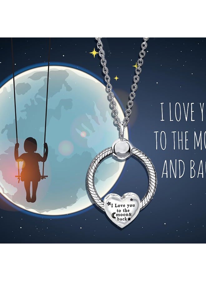 QeenseKc Moon Star Heart Charm I Love You to the Moon and Back Bead for Pandora Bracelet - Image 4
