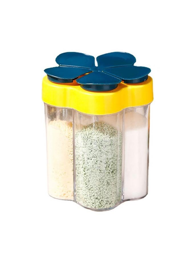 Thoraya 5 In 1 Travel Spice Containers Shaker Jars Clear Plastic Container Jars Airtight Cap for Kitchen Household Camping Blue  - Image 1