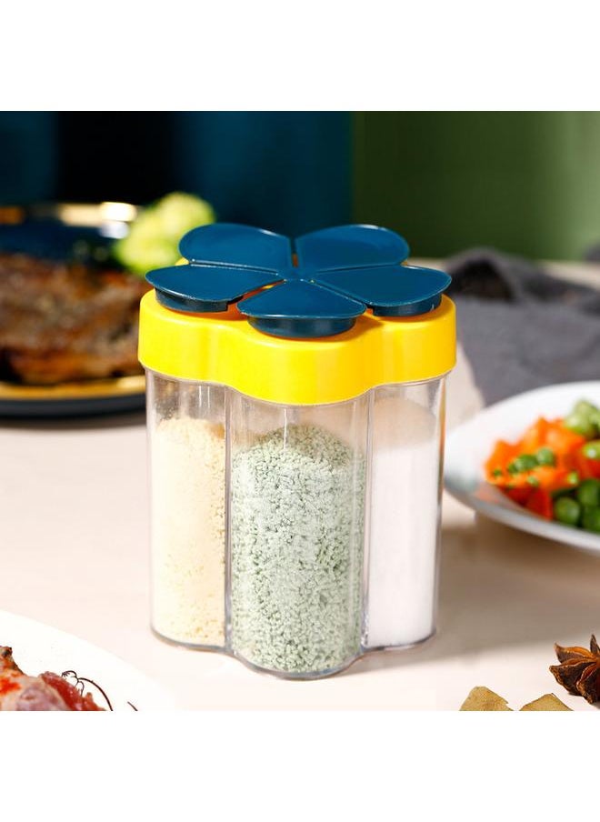 Thoraya 5 In 1 Travel Spice Containers Shaker Jars Clear Plastic Container Jars Airtight Cap for Kitchen Household Camping Blue  - Image 3