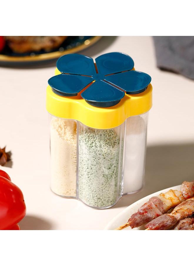 Thoraya 5 In 1 Travel Spice Containers Shaker Jars Clear Plastic Container Jars Airtight Cap for Kitchen Household Camping Blue  - Image 4