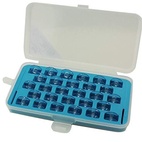Cutex Pack of 28 Singer Class 15J Transparent Bobbins with Storage Case - Image 3
