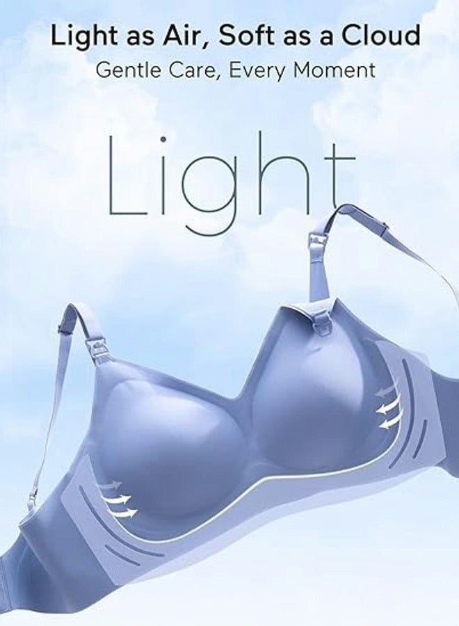 Lupantte حمالة صدر للرضاعة الطبيعية مريحة للغاية بدون درزات، باللون الأزرق - Image 2