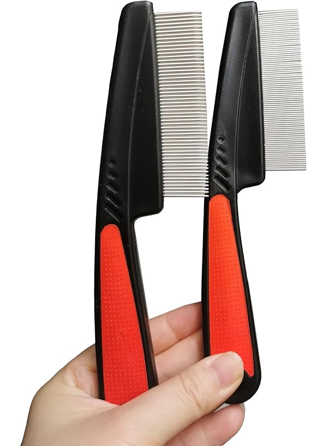 joyzzz Stainless Steel Fine Comb 2 Pcs Professional Dandruff Remover And Scalp Exfoliator Metal Lice Comb For Kids And Adults Hair Grooming Tool For Dandruff Treatment And Head Lice Removal - Image 4