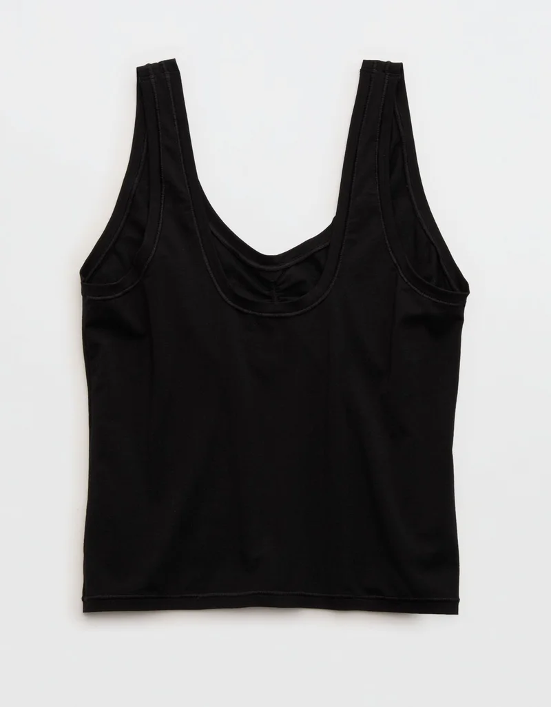 Aerie SMOOTHEZ Cotton Blend Ruched Tank Top