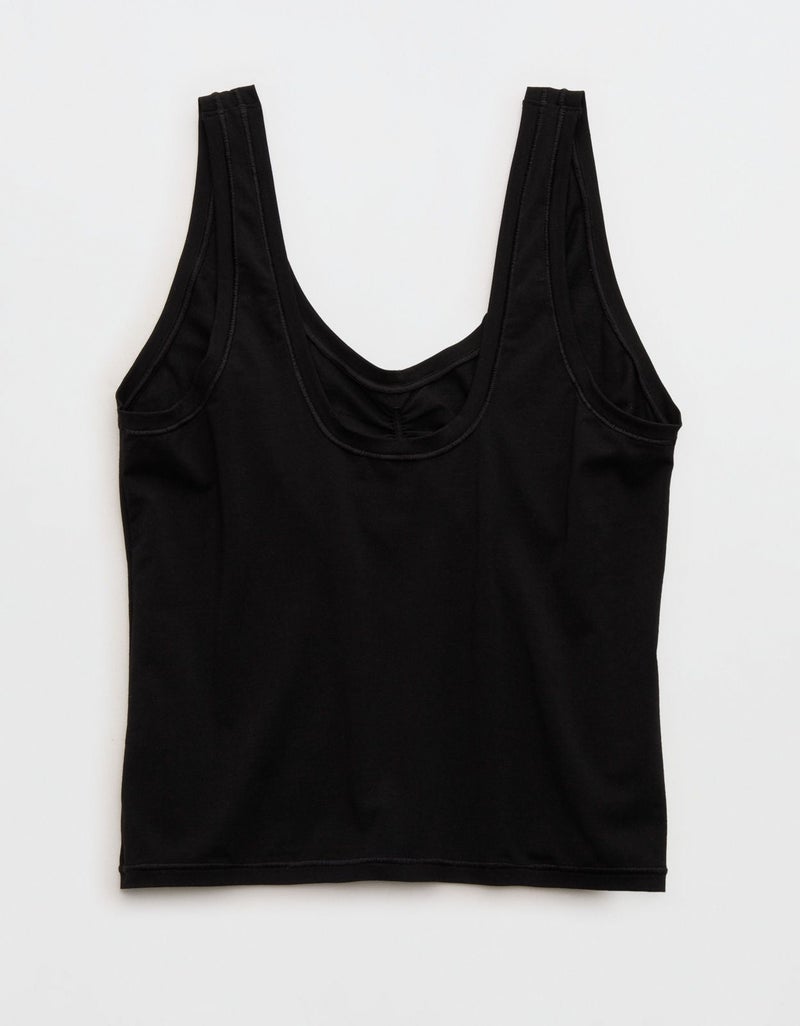 Aerie SMOOTHEZ Cotton Blend Ruched Tank Top - Image 4
