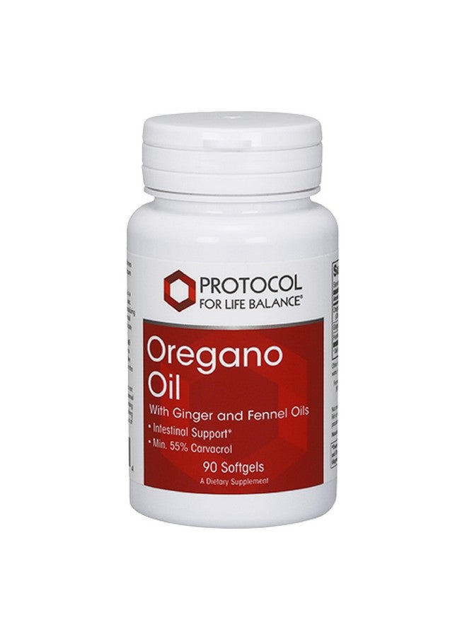 PROTOCOL FOR LIFE BALANCE Oregano Oil 0.2 mL - for Intestinal Support - Minimum 55% Carvacrol - with Ginger & Fennel Oil - Dairy Free & Egg Free - 90 Softgels - Image 1