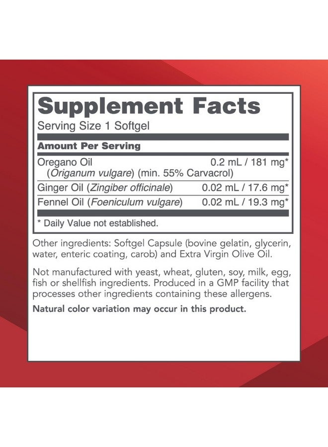 PROTOCOL FOR LIFE BALANCE Oregano Oil 0.2 mL - for Intestinal Support - Minimum 55% Carvacrol - with Ginger & Fennel Oil - Dairy Free & Egg Free - 90 Softgels - Image 2